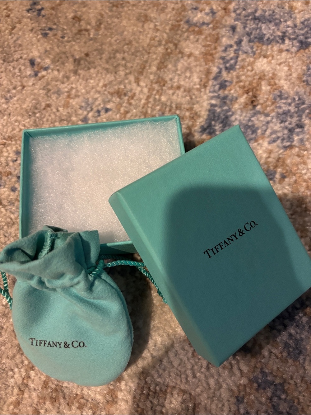 Tiffany & Co. Robin's-egg Blue Jewelry Box and Pouch Set